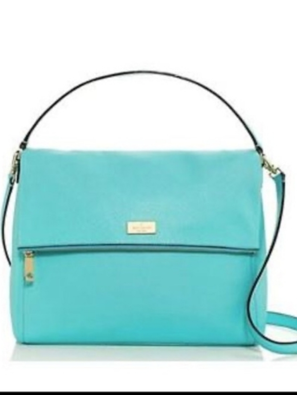 Kate Spade Maria Highland Pebbled Leather Giverny Blue Satchel Bag
